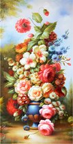 5D Diamond Painting 60x110cm - Mooie bloemen - Volledige Set - Inclusief Pen Schudbakje Wax Opbergzakjes en Wit Stickers - Ronde steentjes- bloemen