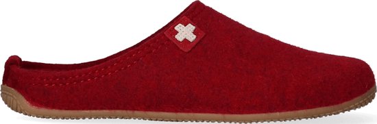 Living Kitzbühel Pantoffels Schweizer Kreuz 3886/351 Dark Cherry | Rood | Wolvilt | Maat 38 | LK38860351