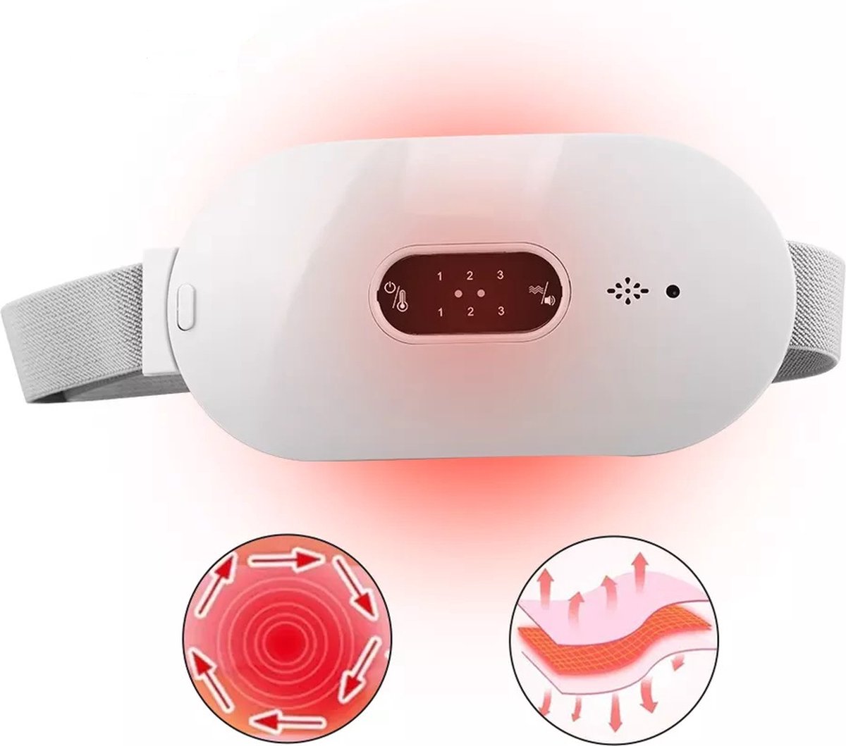 Ceinture Chauffante Ventre Pour Douleurs Menstruelles - 3 Niveaux, USB, Taille Réglable PINPOXE