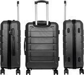 Handbagage koffer - Reiskoffer trolley - Lichtgewicht koffers met slot op wielen - Stevig ABS - 41 Liter - Como - Antraciet - Travelsuitcase - S