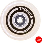 TRONICS 70mm x 51mm - skateboardwielen - PU wit - LED rood