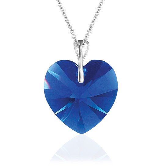 Montebello Ketting Mila HZ108 - Swarovski® Hart - 925 Zilver Gerhod. - Ø18mm - 45cm