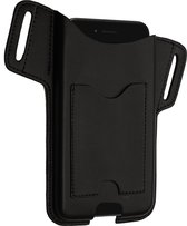 kwmobile universeel telefoontasje met riemclip - Houder voor smartphones - 17,2 x 8,4 cm - Van kunstleer in zwart