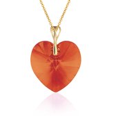 Montebello Ketting Mila HG107 - Swarovski® Hart - 925 Zilver Verguld - Ø18mm - 50cm