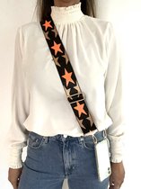 AFlavours - Bag Strap - Bagstrap - Kingsday- Tassenriem - Telefoonkoord- Schouderband XL - Crossover- Verstelbaar - Oranje sterren - cadeautje