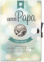 Liefste Papa - Kaart met Geluksmunt - Met Envelop - Vaderdag / Verjaardag / Valentijn / Kerst / Sinterklaas Cadeau Idee,