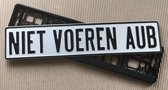 Niet Voeren Bord / Zwart-Wit / 52x11 cm / Aluminium / Met Gratis Houder