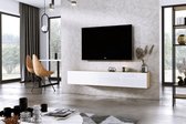 Meubel Square - TV meubel DIAMOND - Eiken / Hoogglans Wit - 180cm - Hangend TV Kast