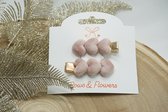 Kleine fluweel hartjes op speldje - Hartjes - Licht Roze - Set van 2 - Kerst - Bows and Flowers