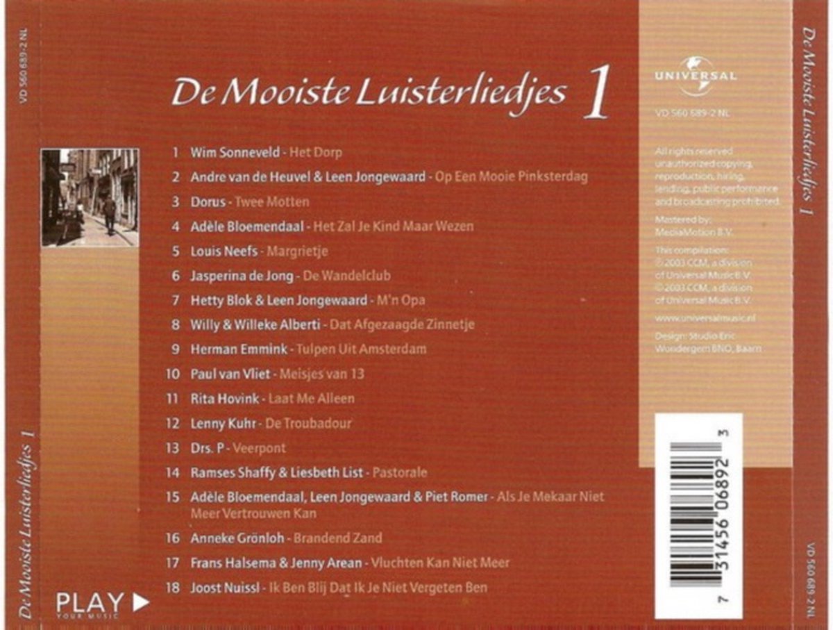De Mooiste Luisterliedjes 1, various artists | Muziek | bol.com