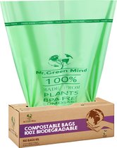 Sacs bio 10 litres - 140 pièces de sacs poubelles biodégradables - 43 x 46 cm - Sacs poubelles 100% compostables - Incl. distributeur - sacs à déchets organiques