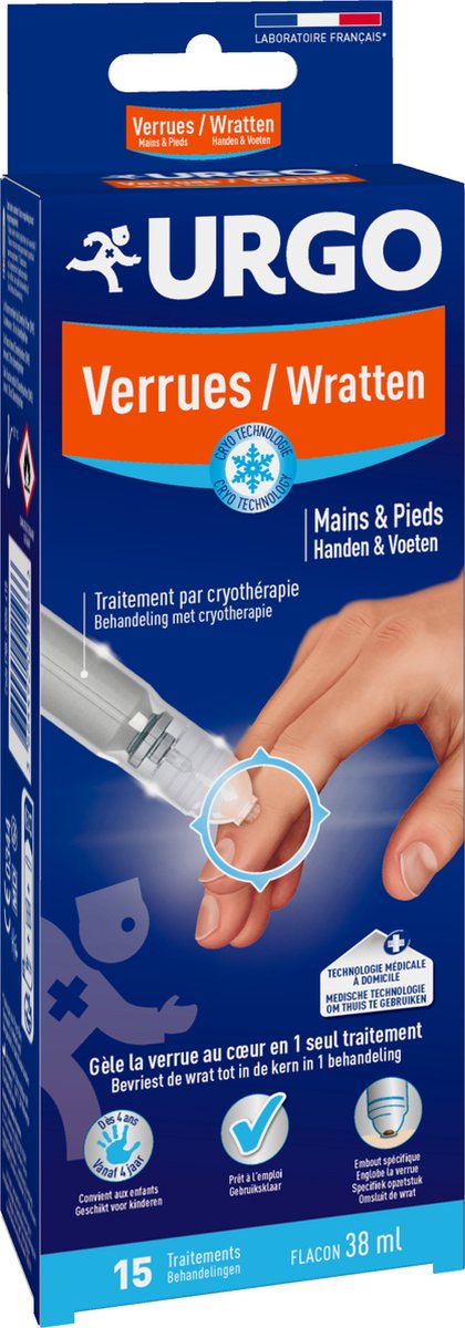 Goedkoopste URGO Wratten - Cryotherapiebehandeling - 38ml - Wrattenverwijderaar - Wrattenbehandeling - Handen en Voeten - Veilig & Doeltreffend