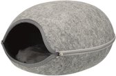 Lit pour chat - panier pour chat - grotte câline - grotte pour chat - feutre - 24 × 40 × 46 cm - gris clair