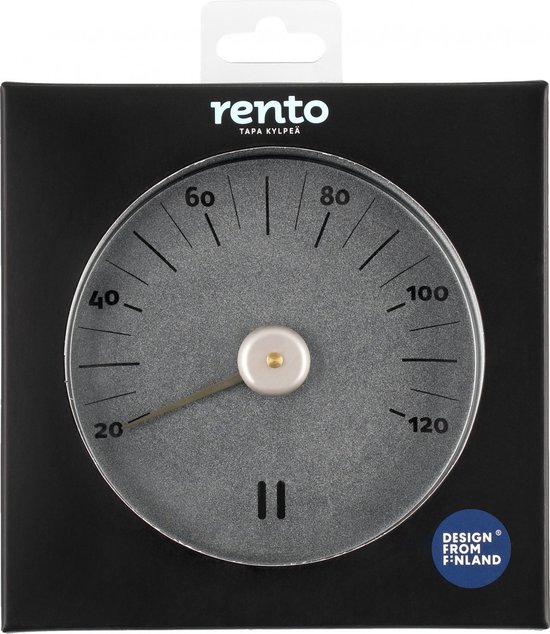 Rento Sauna Thermometer Aluminium rond grijsblauw - Rento