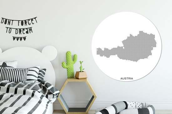 Illustration de l'Autriche en points Assiette en plastique cercle mural ⌀ 140 cm