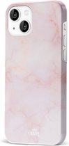 xoxo Wildhearts Marble Dusty Pink - Single Layer - Hardcase hoesje geschikt voor iPhone 13 Mini hoesje roze - Roze shockproof case geschikt voor Apple iPhone 13 Mini hoesje marmer - Roze