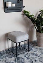 Tabouret Feliz Style de vie Milou - Rectangulaire - Carré - Grijs