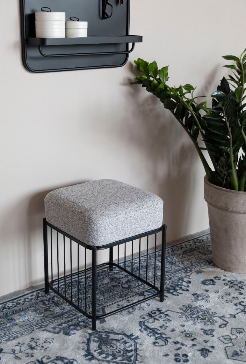 Housecraft Living Milou Kruk/ Poef Vierkant - Grijs