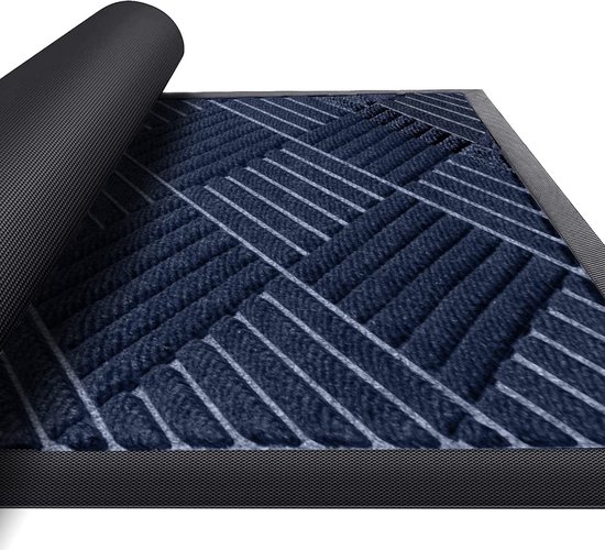 Deurmat Voor Binnen en Buiten Petrol 70x120 cm - Sterke Vuilopname, Anti- slip & Afwasbaar - Verkrijgbaar in Verschillende Maten