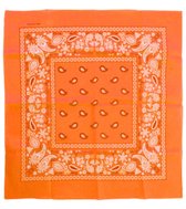 Neon oranje zakdoek bandana 53 x 53 cm
