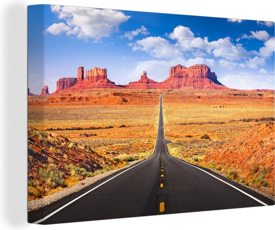 Route 163 United States Canvas 80x60 cm - Tirage photo sur toile (Décoration murale salon / chambre)