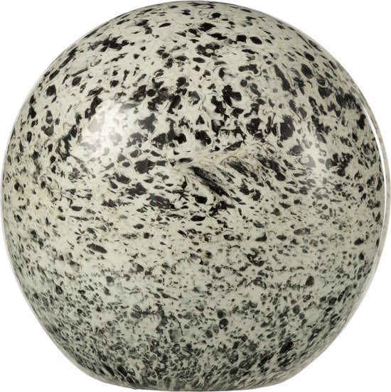 Decoratieve bol / bal  in presse papier - Wit / creme / beige / zwart / tranparant - 12,5 x 12,5 x 12,5 cm hoog.