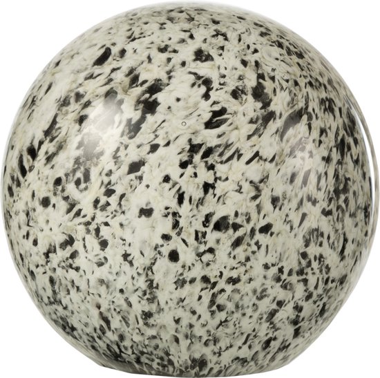 Decoratieve bol / bal  in presse papier - Wit / creme / beige / zwart / tranparant - 10 x 10 x 10 cm hoog.