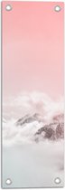 WallClassics - Poster de Jardin - Ciel Rose sur Nuages et Montagnes - 20x60 cm Photo sur Poster de Jardin (décoration murale pour l'extérieur et l'intérieur)