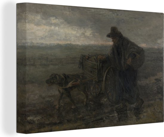 Canvas Schilderij Langs velden en wegen - Schilderij van Jozef Israëls - 60x40 cm - Wanddecoratie