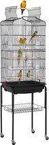 Cage à oiseaux XXL cage à oiseaux perruches canari avec siège et accessoires avec support HM-YAHEE-591825