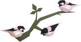3D Papercraft - Birds (pink)