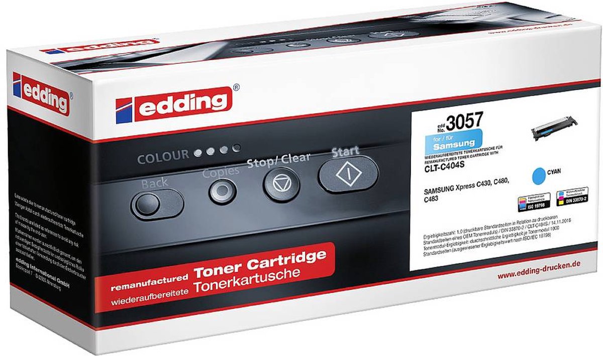 Edding Toner vervangt Samsung CLT-C404S Compatibel Cyaan 1000 bladzijden EDD-3057