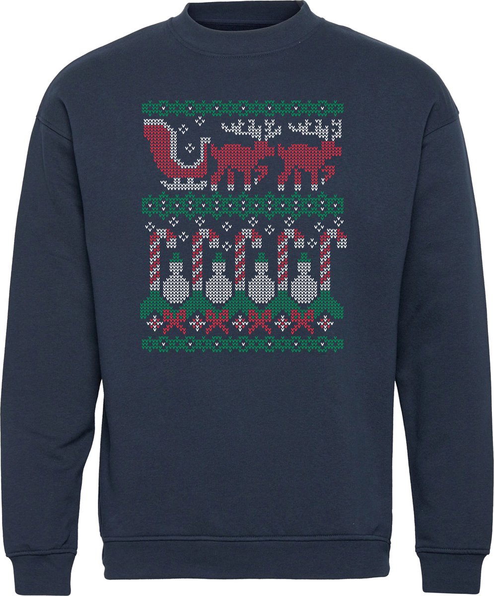 Kersttrui Ugly Holiday | Foute Kersttrui Dames Heren | Kerstcadeau volwassenen | Kerst | Navy | maat XL