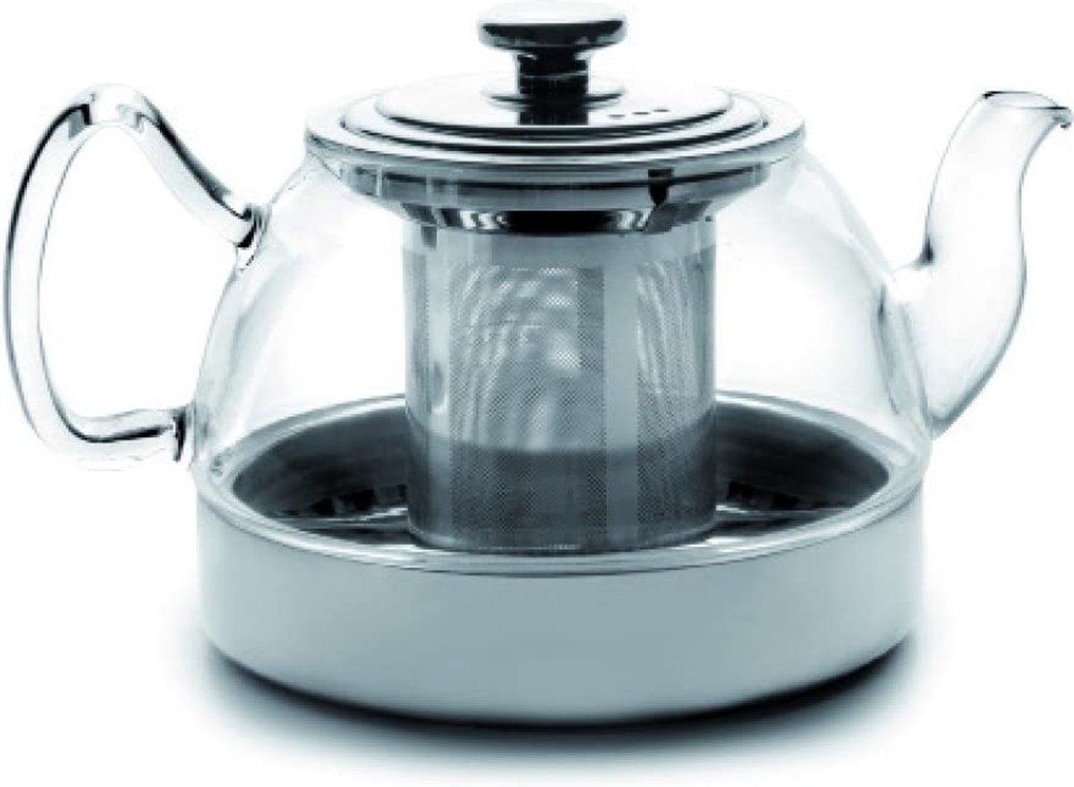 Ibili Glazen Theepot Met Inductiefilter 1200l Zilver