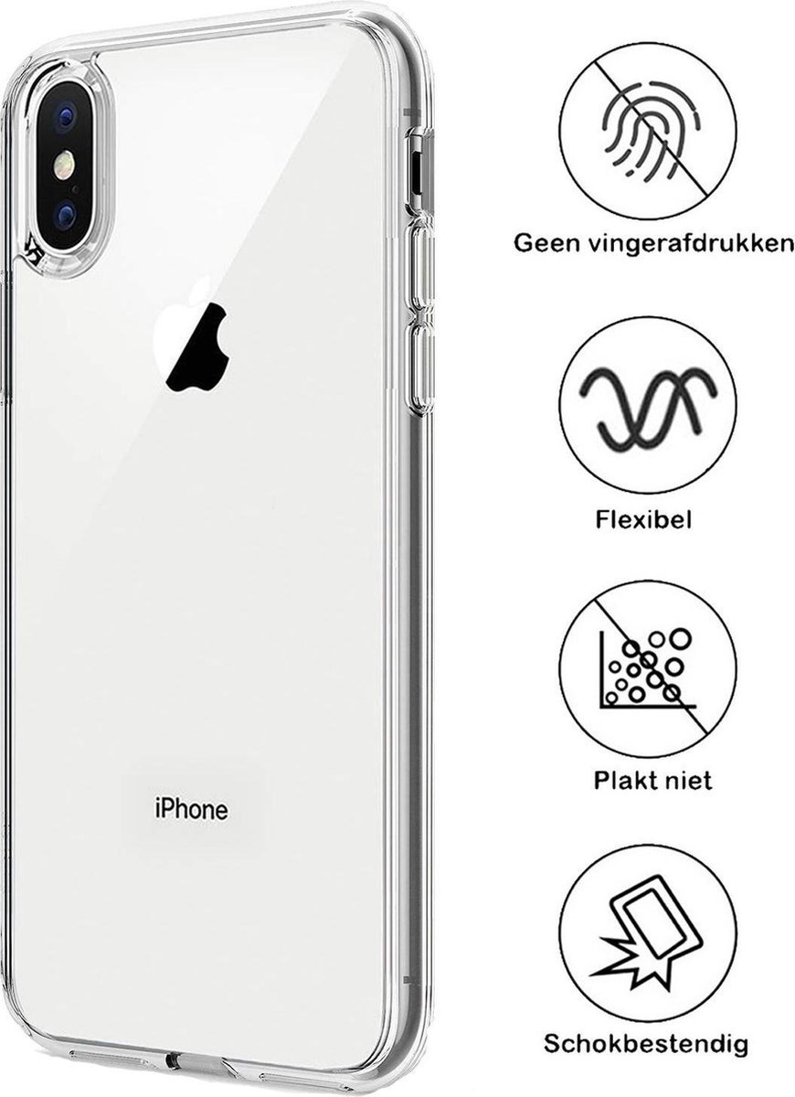 iPhone XS Hoesje - Siliconen - Transparant - Telefoon Hoesje - Case - Duurzaam - Betaalbaar