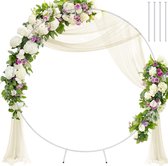 Rond Rozenbogen - Bruiloft decoratie - bruiloft boog - Backdrop frame - decoratieve rekwisieten - bloem rekken - voor bruiloft verjaardag en afstudeerfeest - wit - 2M