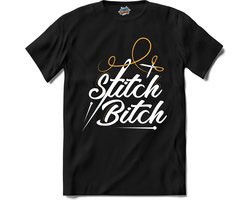 Stitch Bitch!  - Cosplay, naaien en knutselen kleding - T-Shirt - Unisex - Zwart - Maat S