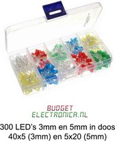 LED assortiment 3mm en 5mm – 300 stuks – Arduino - Raspberry - Breadboard - 5 kleuren