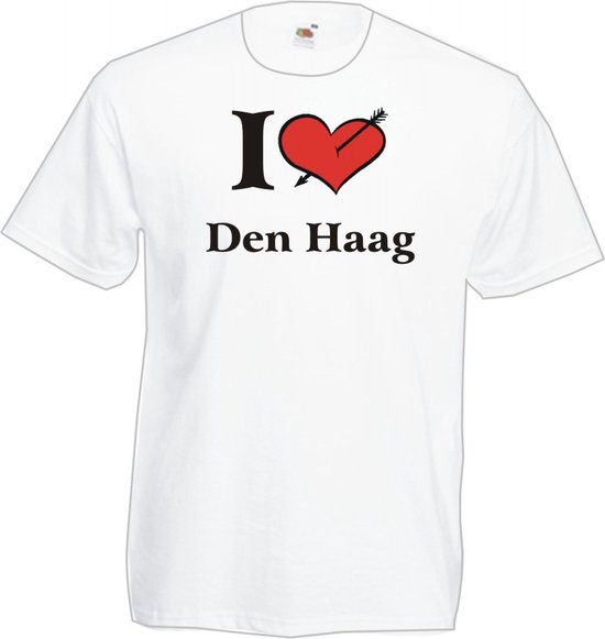Awesome-Gifts - Outlet - Speciale aanbieding T-shirt -wit - maat M - I love den Haag