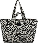Fana Bags Strandtas Zebra – Dames Shopper – Grote Strandtas XL – Weekendtas met Rits – Tas Zebraprint