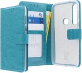 Motorola G8 Plus Hoesje Met Pasjeshouder Bookcase Turquoise