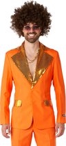 Suitmeister Disco Kostuum - Mannen Carnavals Pak - Oranje - Saturday Night Fever - Maat L