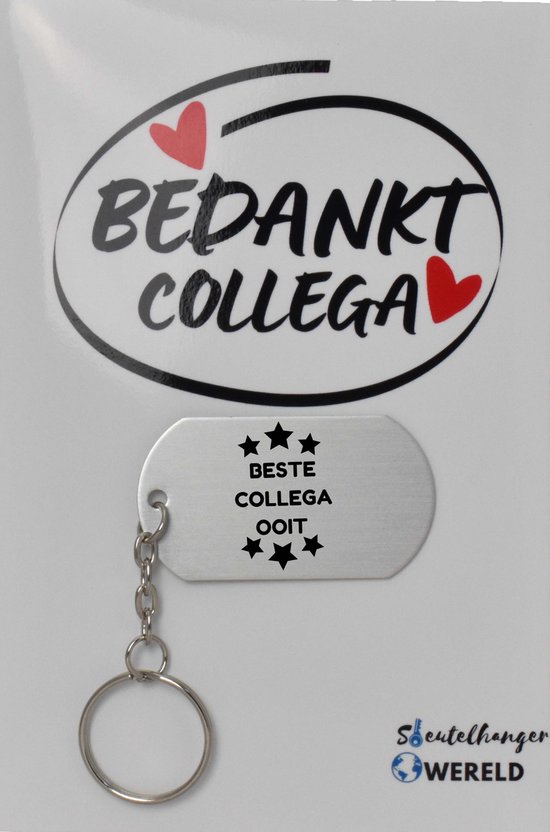 Meilleur collègue de tous les temps Porte-clés avec carte - cadeau de collègue - collègue - cadeau de bienvenue - adieu - Joli cadeau à offrir à votre collègue - 2,9 x 5,4 cm