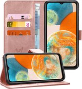 Hoesje geschikt voor Samsung A23 - Book Case Leer Wallet Cover Portemonnee Pasjeshouder Hoes Roségoud