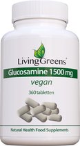 LivingGreens Glucosamine 1500-360 tabletten- vegan-glucosamine sulfaat -glucosamine uit mais-gewrichten-formule