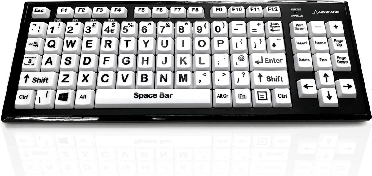 BigKey slechtzienden toetsenbord - grote toetsen - zwart - bluetooth - RF - draadloos QWERTY