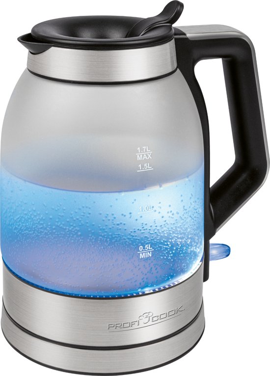 ProfiCook WKS 1215G - Waterkoker liter glas - 2200 Watt - snoerloos | bol.com