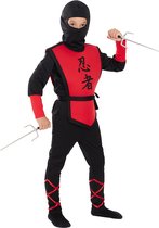 FUNIDELIA Rode Ninja Kostuum voor jongens - Maat: 107 - 113 cm - Rood