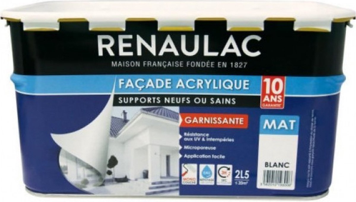 Renaulac Gevelverf acryl Mat 2,5 Liter