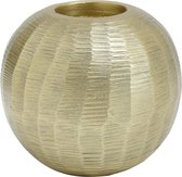 PTMD Kikie Gold aluminium candle holder sphere S SET van 2